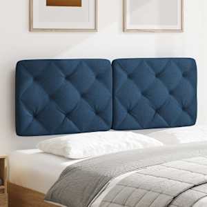 Polštář na čelo postele modrý 120 cm textil - obrázek 3