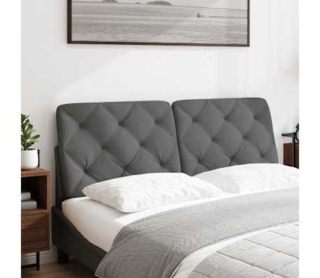 vidaXL Kopfteil-Kissen Dunkelgrau 140 cm Stoff