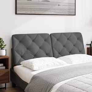 Polštář na čelo postele tmavě šedý 140 cm textil - obrázek 2