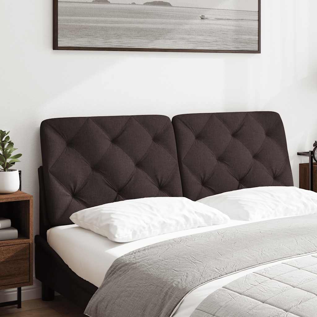 vidaXL Hoofdbordkussen 140 cm stof donkerbruin afbeelding