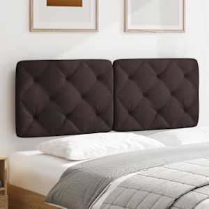 Polštář na čelo postele tmavě hnědý 140 cm textil - obrázek 3