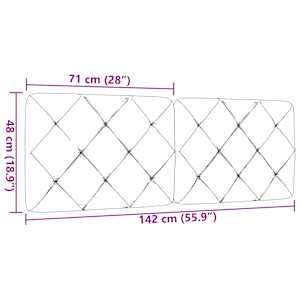 Polštář na čelo postele tmavě hnědý 140 cm textil - obrázek 9