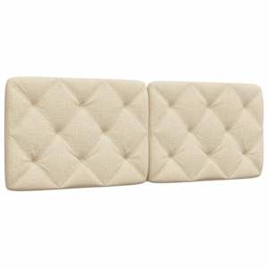 Polštář na čelo postele krémový 140 cm textil - obrázek 1