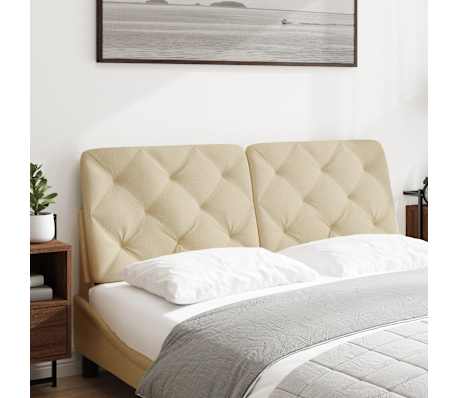 vidaXL Coussin de t&ecirc;te de lit cr&egrave;me 140 cm tissu