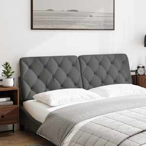 Polštář na čelo postele tmavě šedý 160 cm textil - obrázek 2