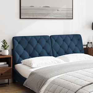 Polštář na čelo postele modrý 160 cm textil - obrázek 2
