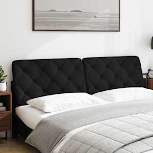 Polštář na čelo postele černý 180 cm textil - obrázek 2
