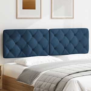 Polštář na čelo postele modrý 180 cm textil - obrázek 3