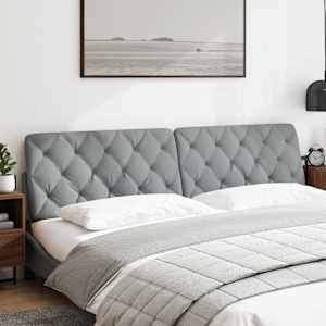 Polštář na čelo postele světle šedý 200 cm textil - obrázek 2