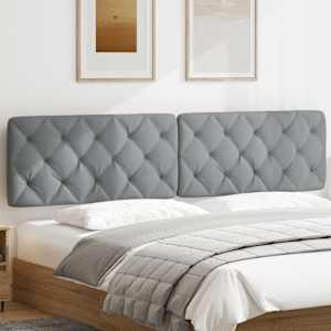 Polštář na čelo postele světle šedý 200 cm textil - obrázek 3