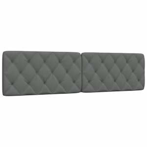 Blazina za vzglavje temno siva 200 cm blago