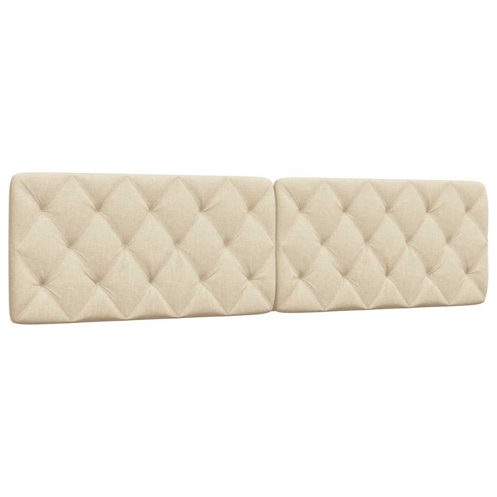 vidaXL Polštář na čelo postele krémový 200 cm textil