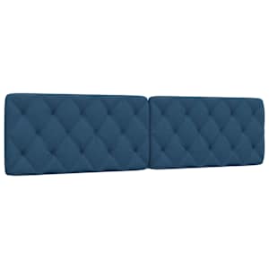 Polštář na čelo postele modrý 200 cm textil - obrázek 1