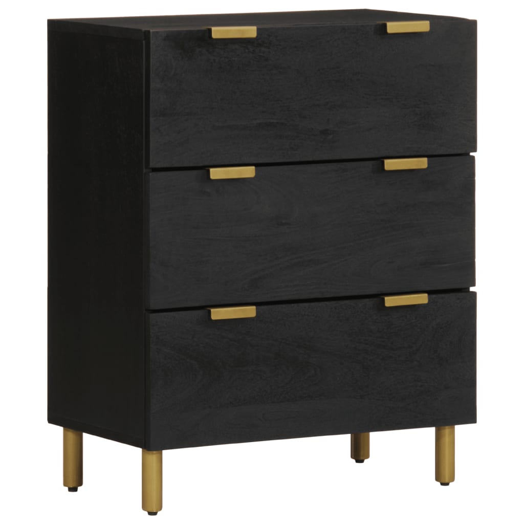 vidaXL Dressoirs 2 st 60x33x75 cm bewerkt hout zwart afbeelding