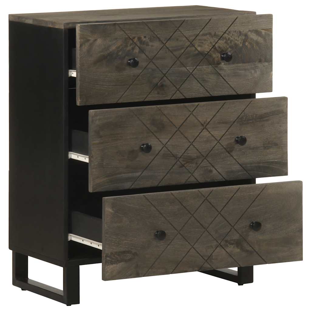 Thumbnail - vidaXL Sideboards 2 Stk. Schwarz 60x33x75 cm Massivholz Mango