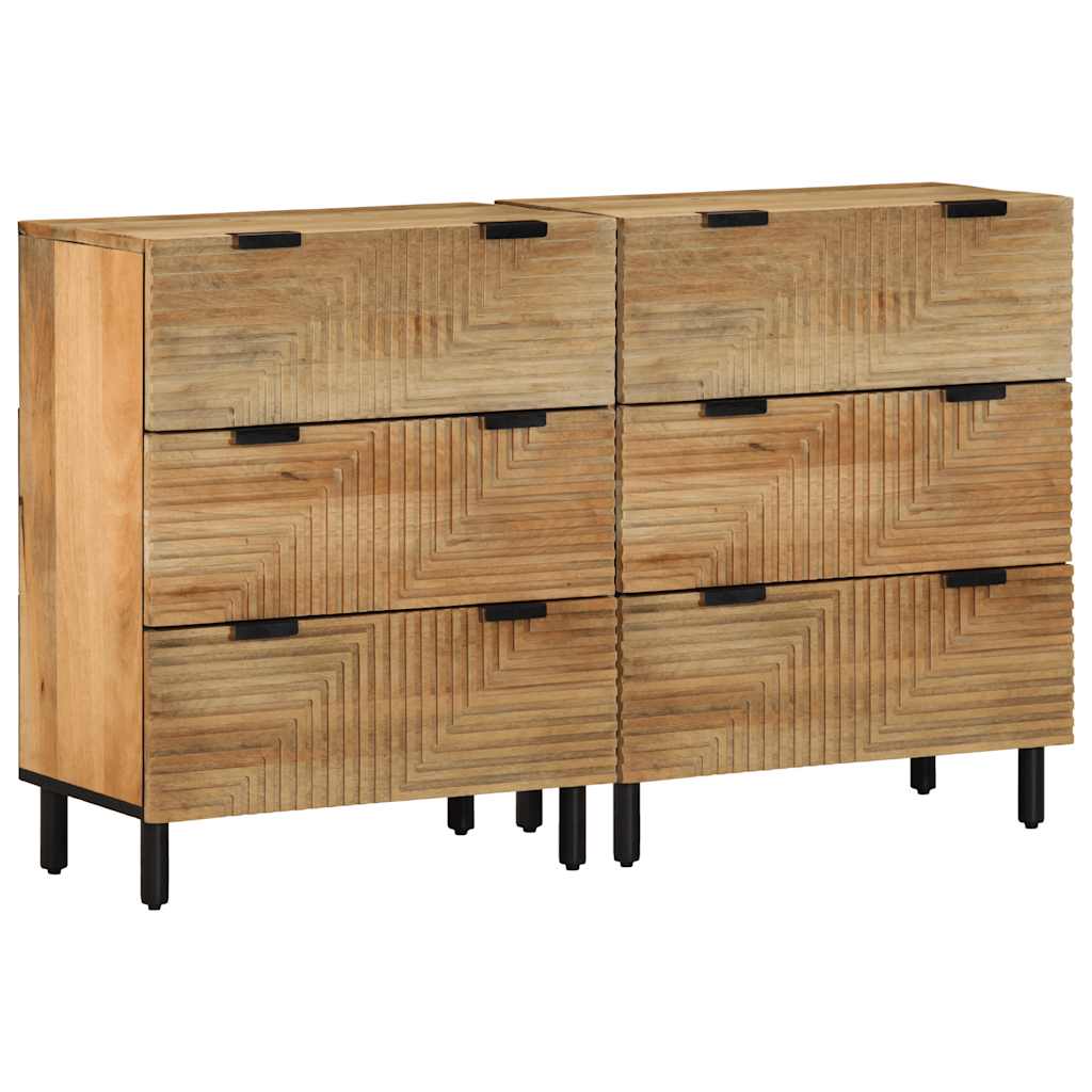 vidaXL Sideboards 2 Stk. Braun 60x33x75 cm Massivholz Mango