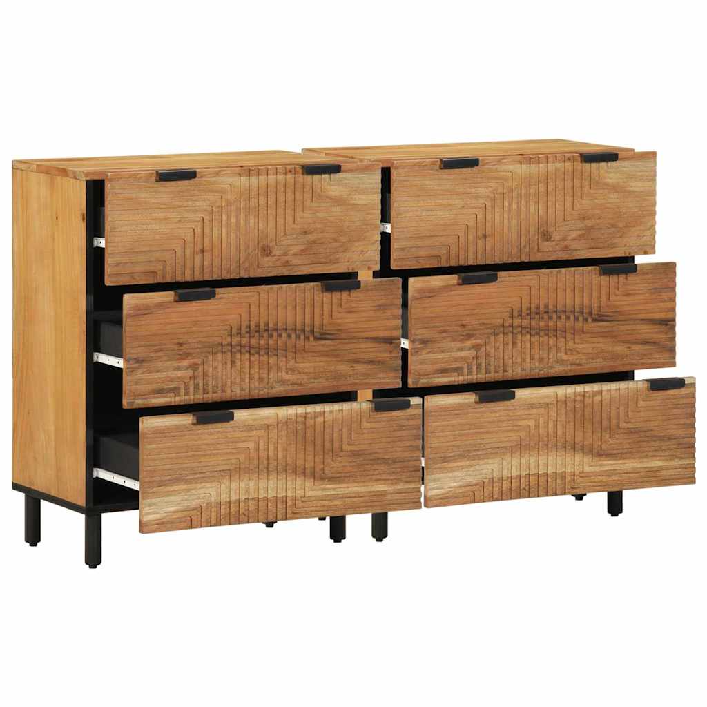 vidaXL Sideboards 2 stuks Bruin 60x33x75 cm Massief Houten Acacia