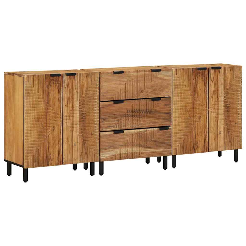 3 Stykker Sideboards Brun 60x33x75 cm Solidt Akacietræ