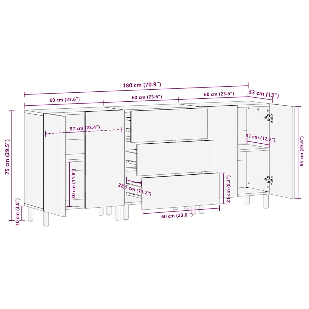 Sideboard Set size guide