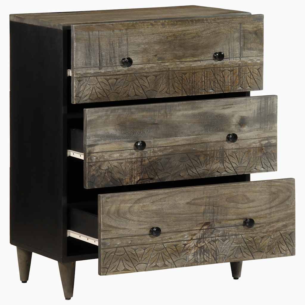 Thumbnail - vidaXL Sideboards 2 Stk. Hellgrau 60x33,5x75 cm Massivholz Mango