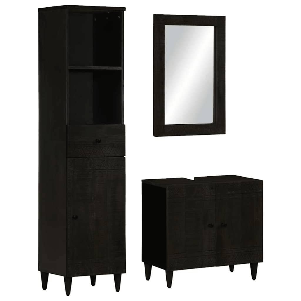 vidaXL 3-tlg. Badmöbel-Set Massivholz Mango