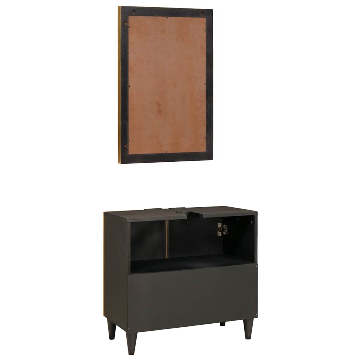 Badeværelsesskabsæt 2 stk. Sort og Messing 62 x 33 x 58 cm - Billede 6