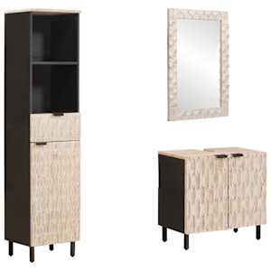 Kopalniške postave 3 pcs Bel pranje finiš Masiven les manga