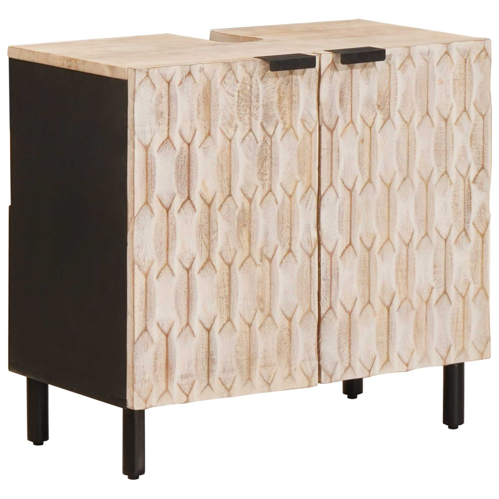 Kylpyhuoneen setit Valkoinen pesu viimeistely Kiinteä mango puu - Image 5