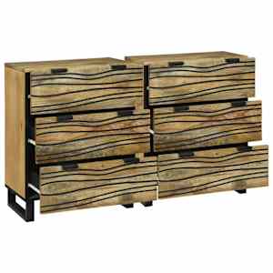 Sestava komody 2 pcs Přírodní 120 x 33,5 x 75 cm - obrázek 2