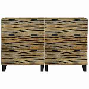 Sestava komody 2 pcs Přírodní 120 x 33,5 x 75 cm - obrázek 3