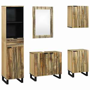 vidaXL Vannitoa m&ouml;&ouml;bleset 5 tk Pruun 38 x 33 x 160 cm Tehispuit
