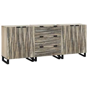 vidaXL K&otilde;rvalkapi komplekt 3 tk Valge 180 x 33 x 75 cm Tugev mango puu