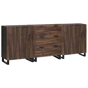 Komplet pohištva za kopalnico 3 pcs Rjava Konstruiran les