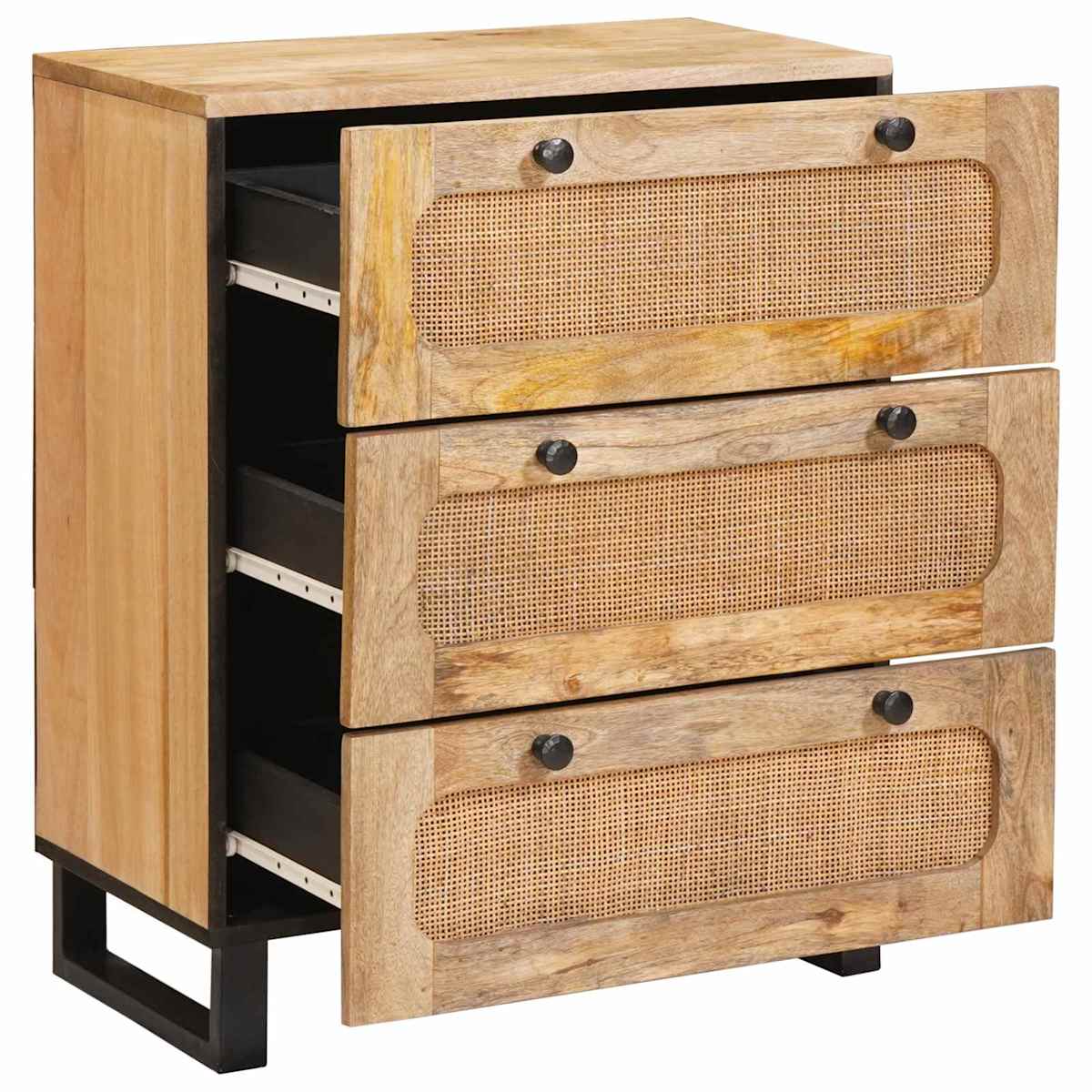 Sideboard 2 stk. 60 x 33 x 75 cm Massivt mangotræ Brun - Billede 3