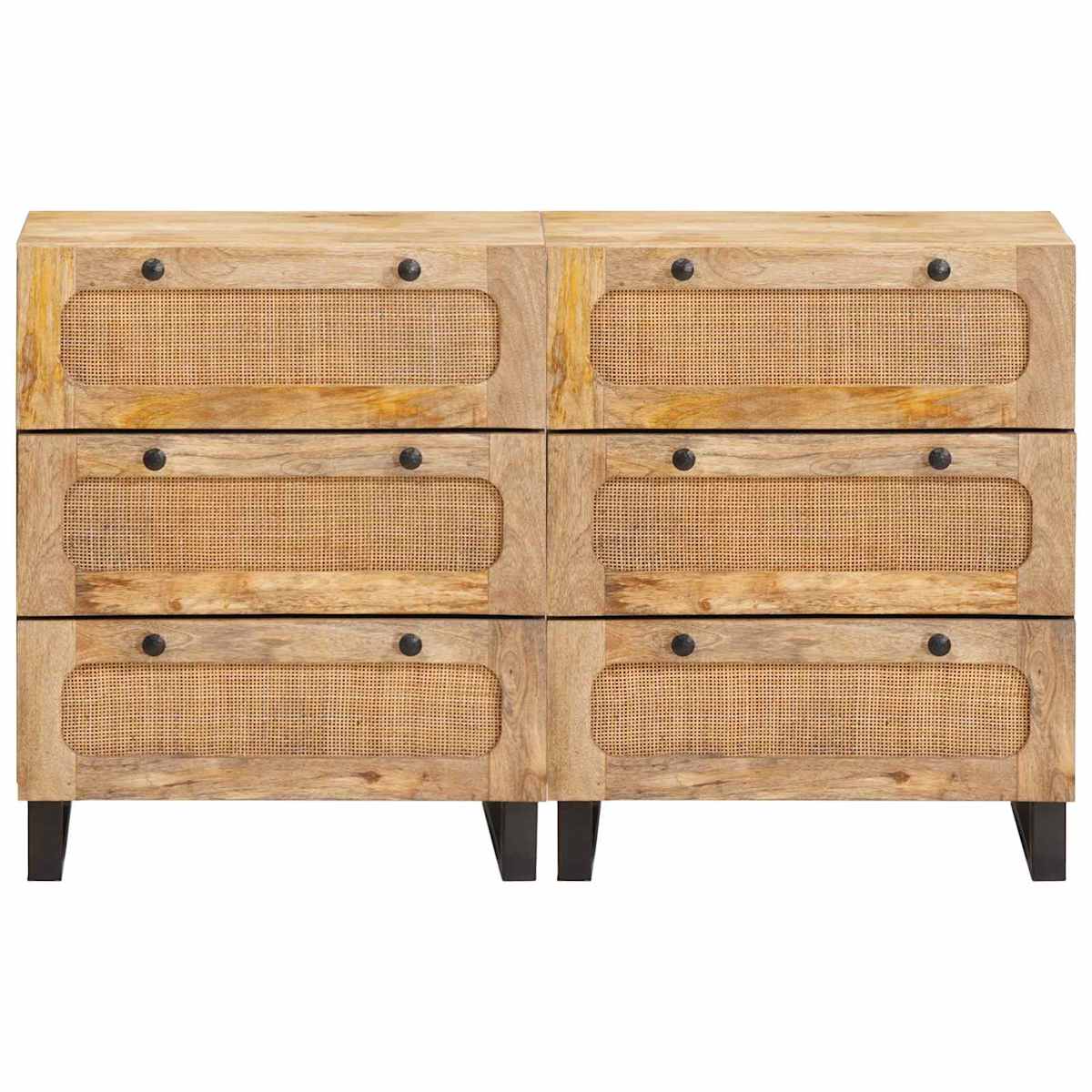 Sideboard 2 stk. 60 x 33 x 75 cm Massivt mangotræ Brun - Billede 4