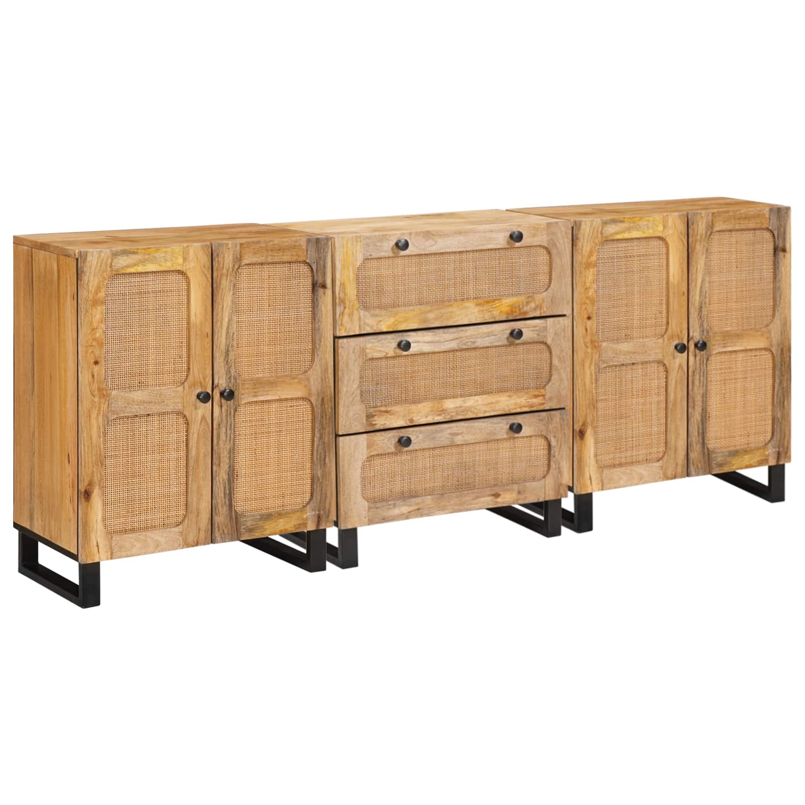 vidaXL Sideboard Braun Massivholz Mango