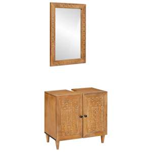 vidaXL Vannitoa m&ouml;&ouml;bleset 2 tk Pruun 62 x 33 x 58 cm Tehispuit