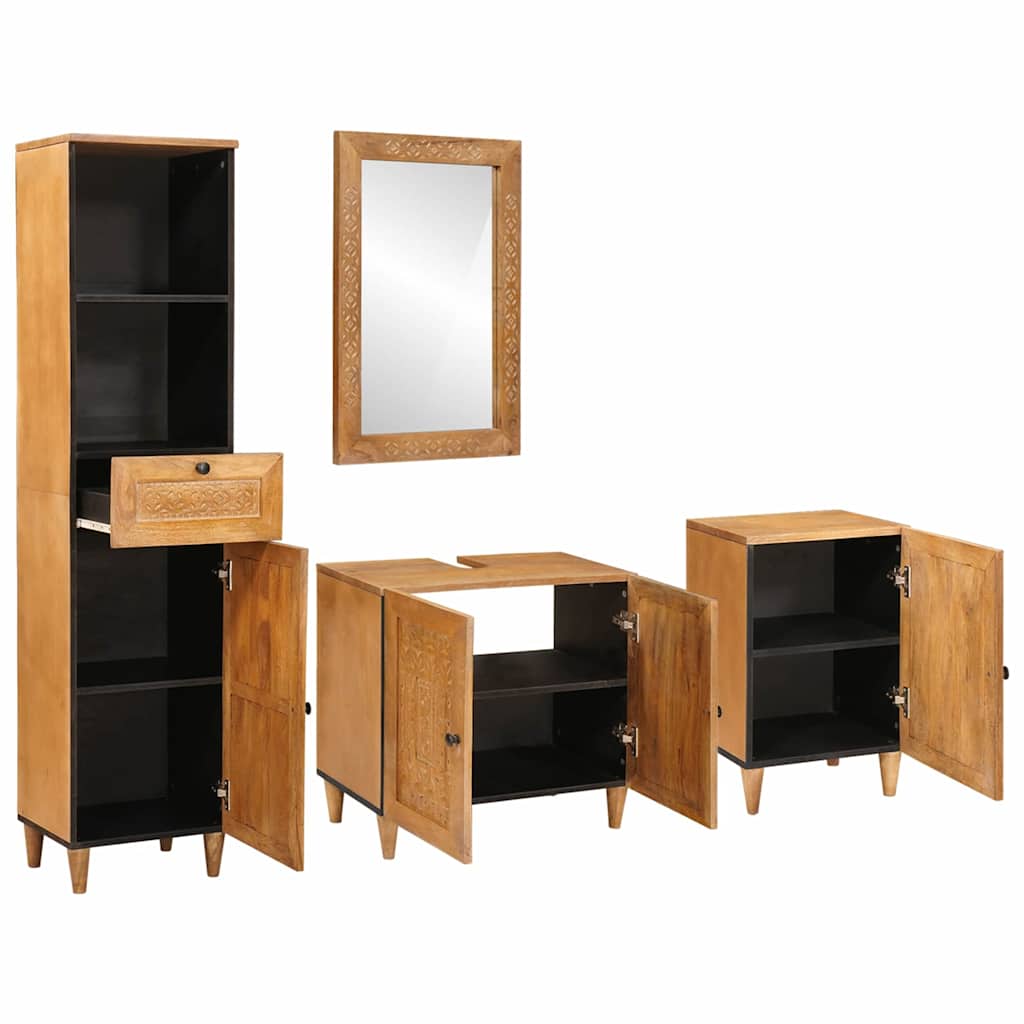 vidaXL Badkamermeubelset met lade 4 pcs Bruin 38 x 33 x 160 cm