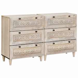 vidaXL K&otilde;ide 2 tk 120 x 33,5 x 75 cm mangopuit Valge