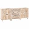 vidaXL K&otilde;ide 3 tk 180 x 33,5 x 75 cm mangopuit Valge