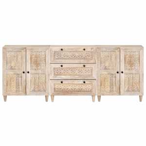 Servírovací skříň 3 pcs Bílá 180 x 33,5 x 75 cm - obrázek 5