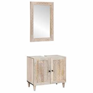 vidaXL Vannitoa m&ouml;&ouml;bleset 2 tk Valge 62 x 33 x 58 cm Tehispuit