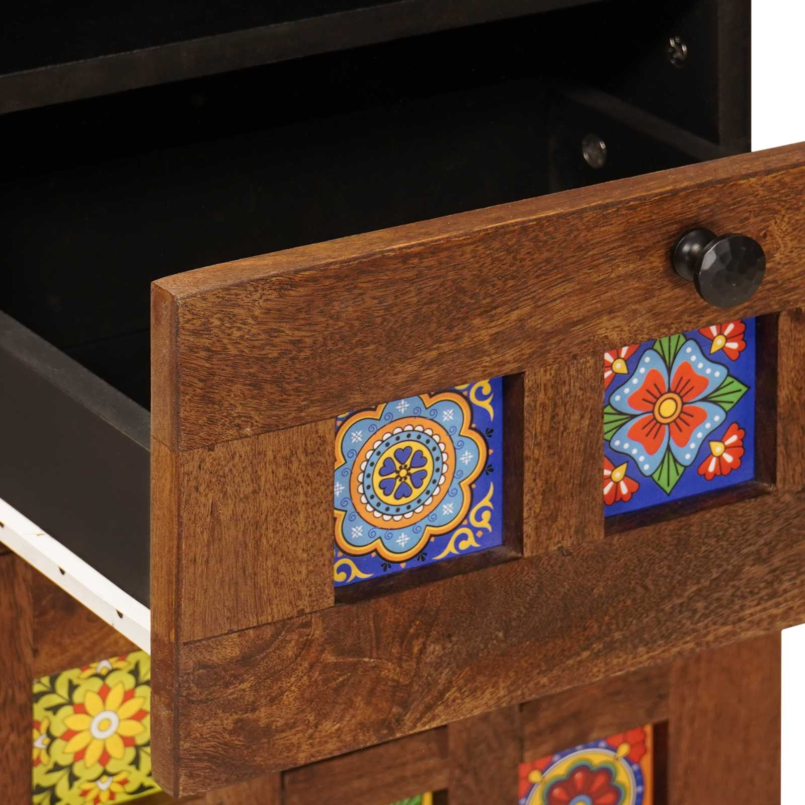 Kylpyhuonekalustesetti 4 pcs pähkinäpuu Kiinteä mango puu - Image 11