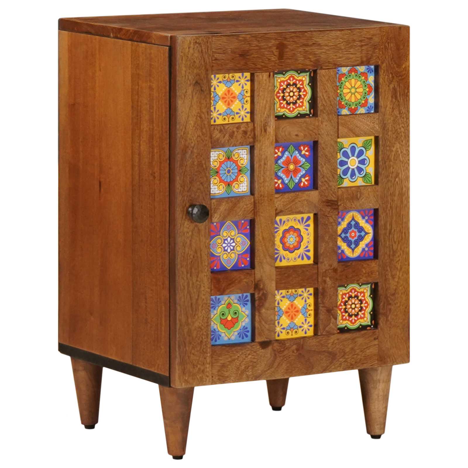 Kylpyhuonekalustesetti 5 pcs pähkinäpuu Kiinteä mango puu - Image 6