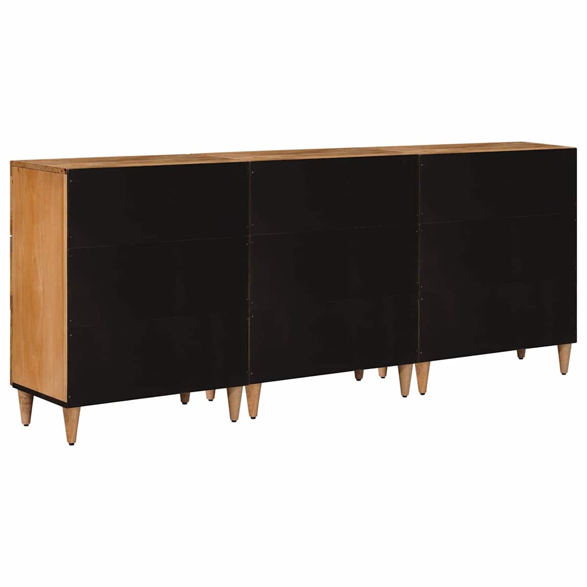 Sideboard 3 stk. 60 x 33,5 x 75 cm Massivt mangotræ Naturfarvet - Billede 6