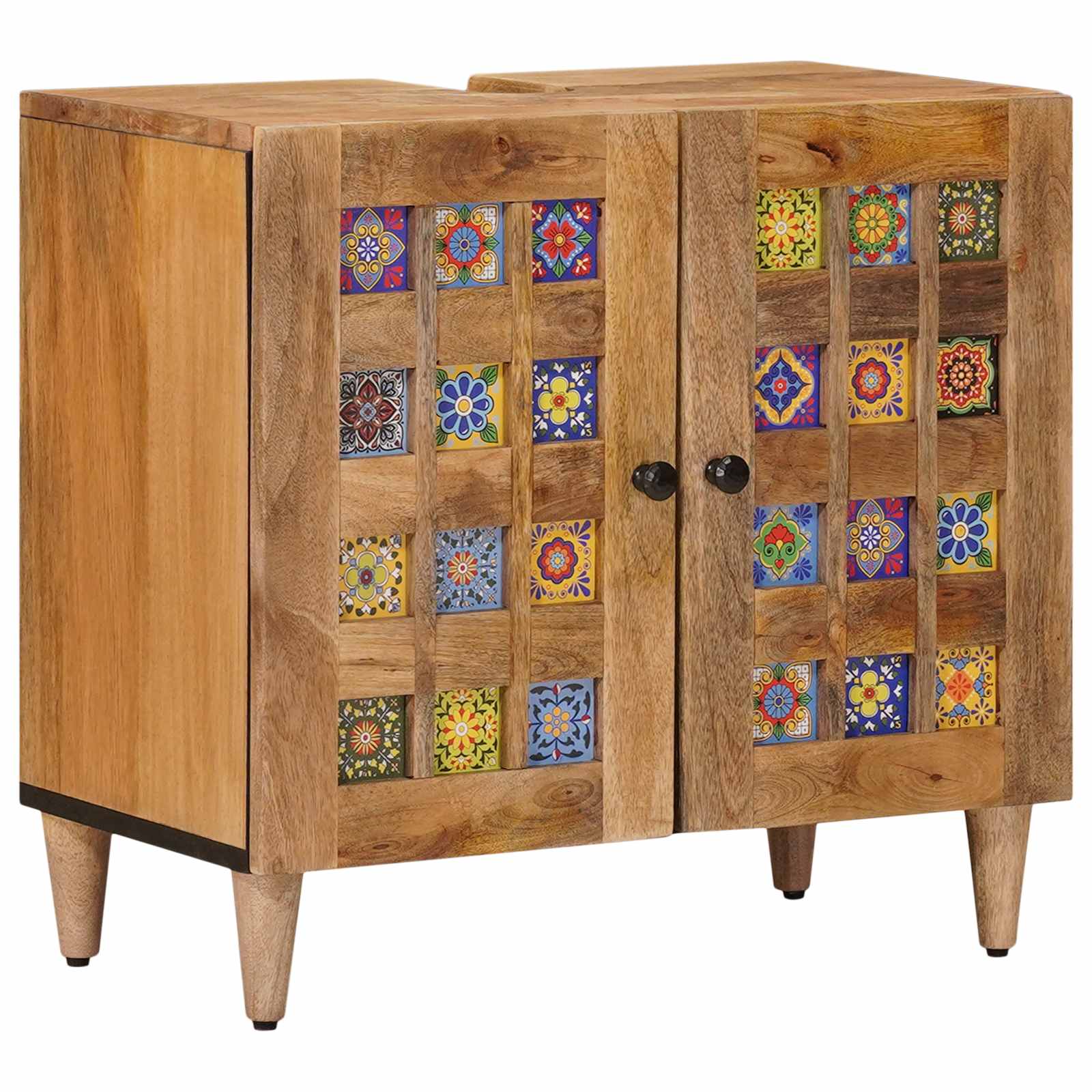 Badkamermeubelset met lade 4 pcs Naturel Massief Mango Hout image 3
