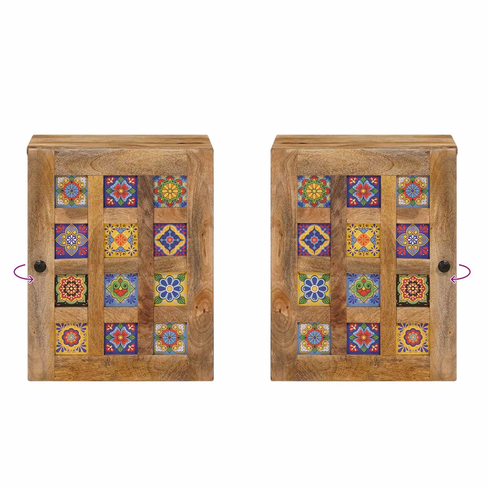 Badkamermeubelset met lade 4 pcs Naturel Massief Mango Hout image 15