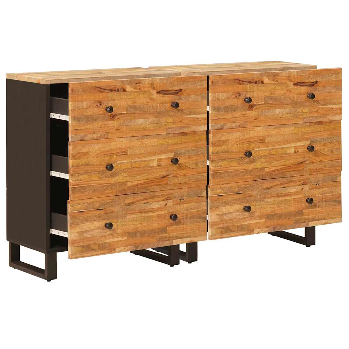 Sideboard 2 stk. 60 x 33 x 75 cm Massivt mangotræ Brun - Billede 2