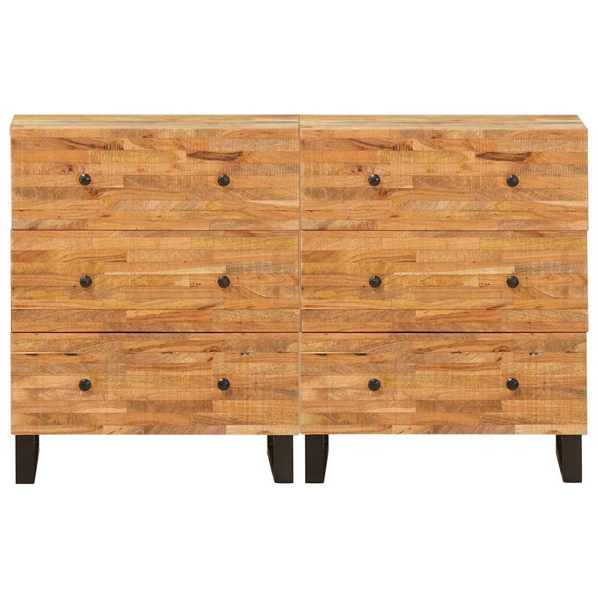 Sideboard 2 stk. 60 x 33 x 75 cm Massivt mangotræ Brun - Billede 4