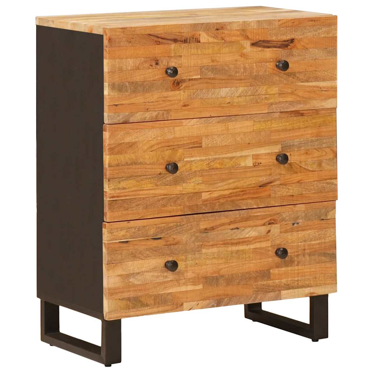 Sideboard 3 stk. 60 x 33 x 75 cm Massivt mangotræ Brun - Billede 4